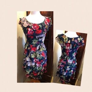 Floral Chiffon Ruffle Dress